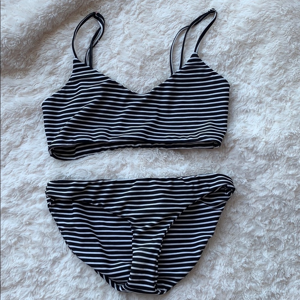 MIKOH black and white striped bathing suit S/XS